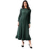 long-sleeve pleated bubble hem midi dress - DR1583